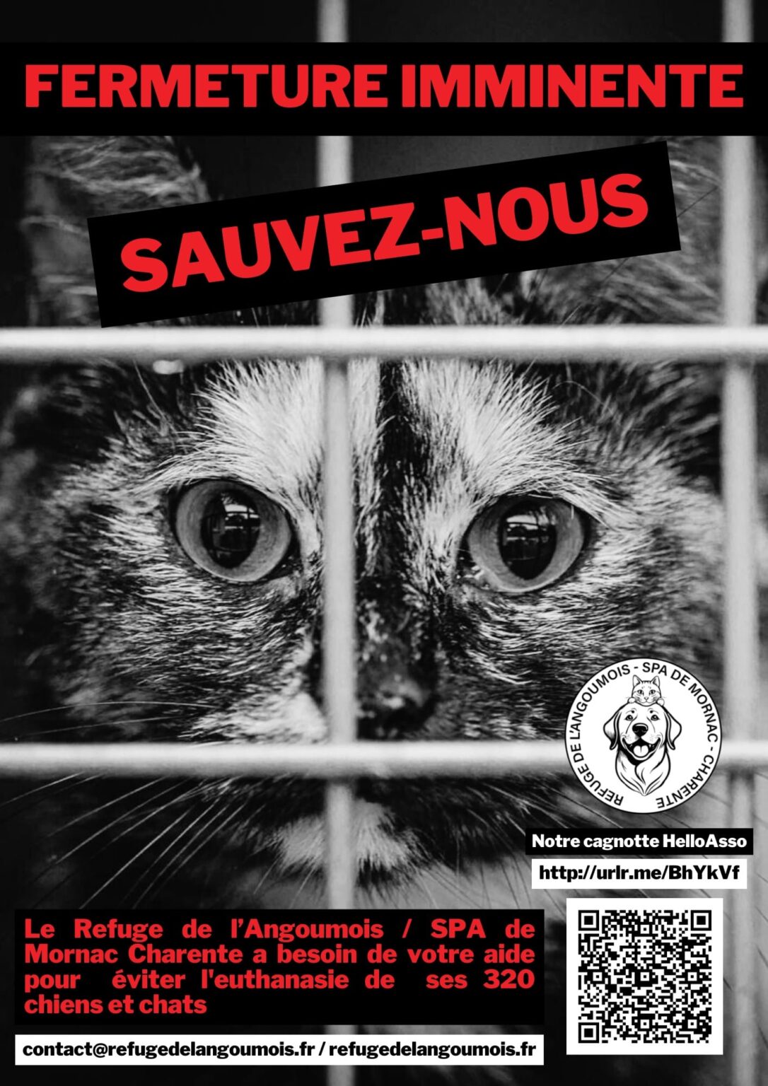 Le refuge de l'angoumois a besoin de votre soutien